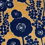 Schumacher 84791 Emelie Velvet Sapphire & Gold fabric swatch