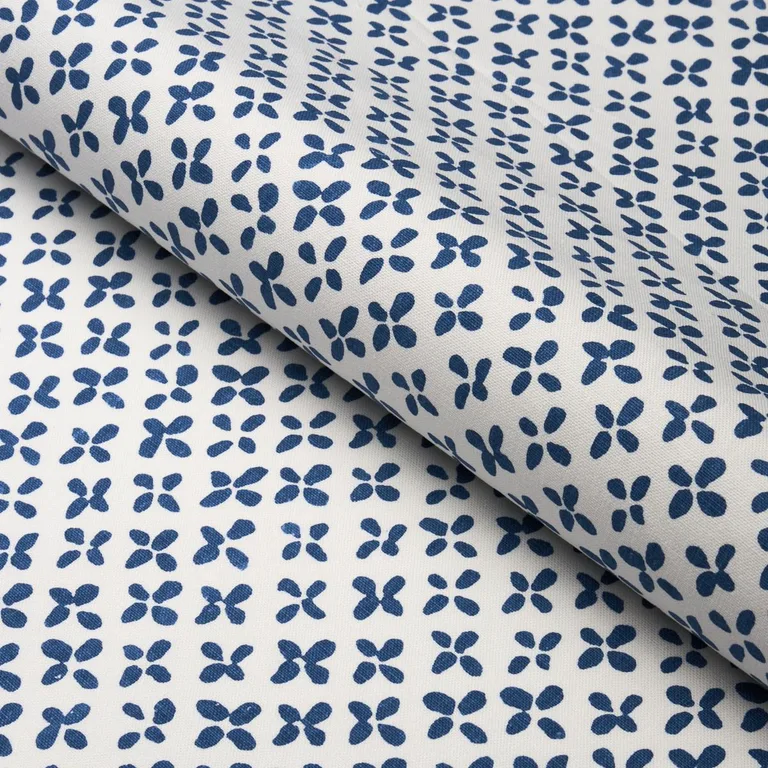 Schumacher 180381 Emerson Blue fabric swatch