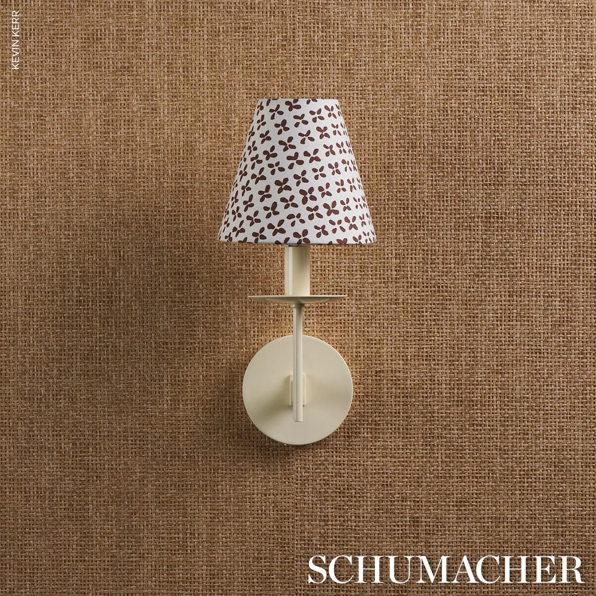 Schumacher 180380 Emerson Brown fabric swatch