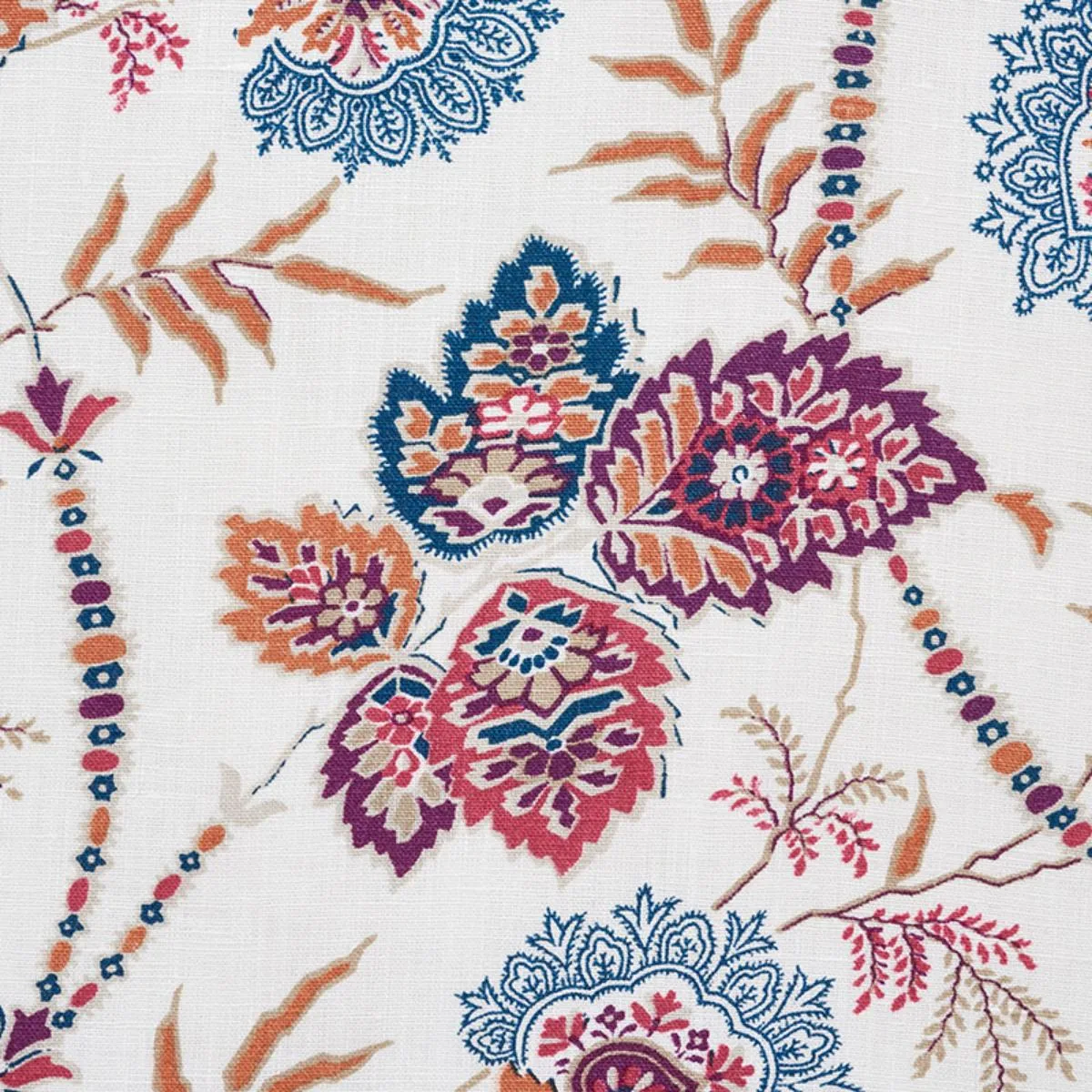 Schumacher 177680 Emperor's Vine Aubergine fabric swatch