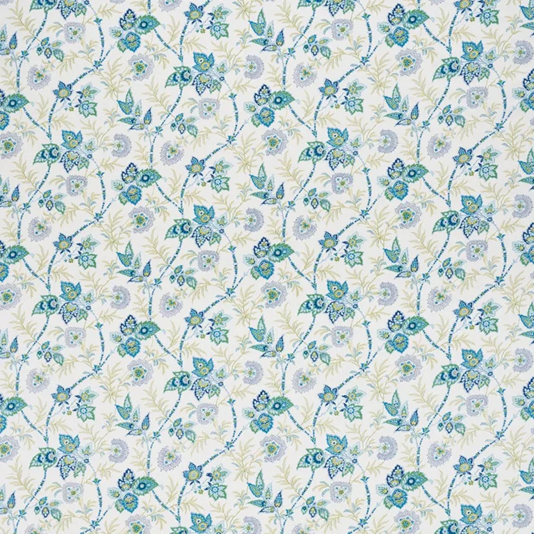 Schumacher 177681 Emperor's Vine Peacock fabric swatch