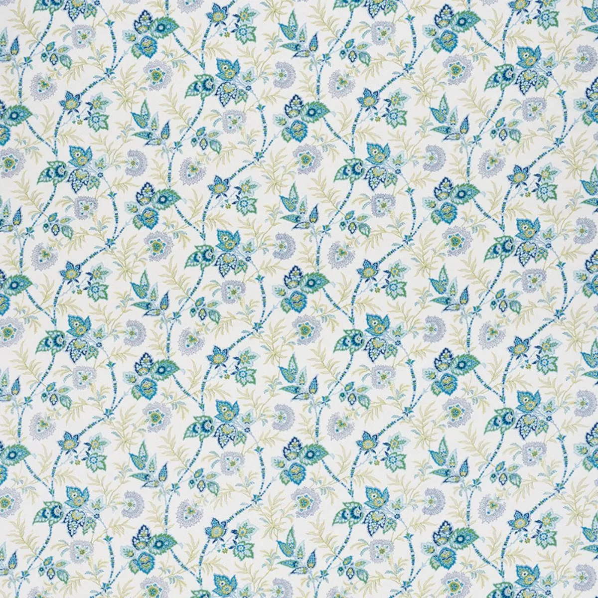 Schumacher 177681 Emperor's Vine Peacock fabric swatch