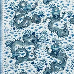 Schumacher 181030 Empress Dragon Delft fabric swatch