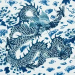 Schumacher 181030 Empress Dragon Delft fabric swatch