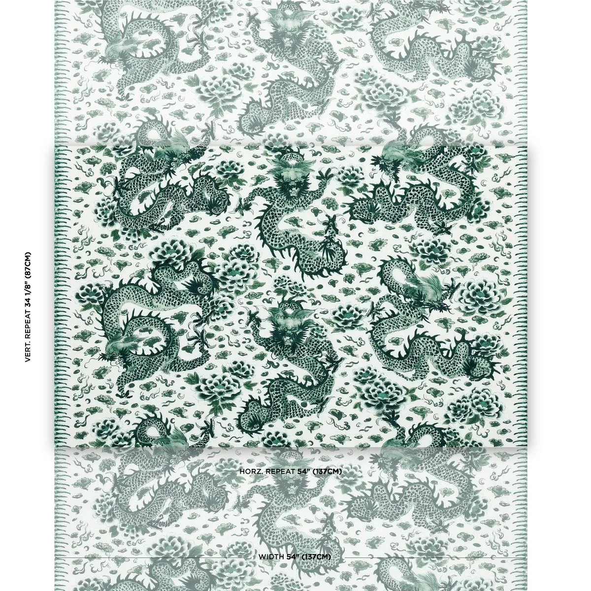 Schumacher 181031 Empress Dragon Emerald fabric swatch