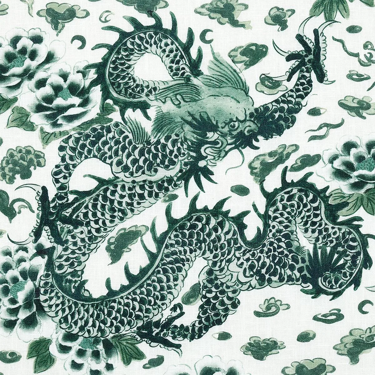 Schumacher 181031 Empress Dragon Emerald fabric swatch