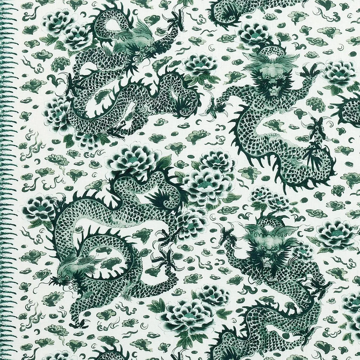 Schumacher 181031 Empress Dragon Emerald fabric swatch