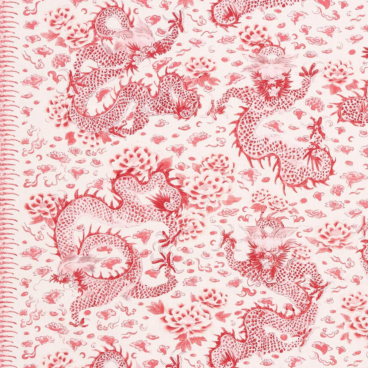 Schumacher 181032 Empress Dragon Rose fabric swatch