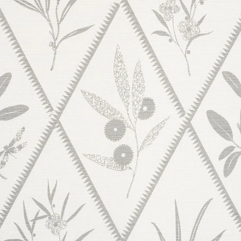 Schumacher 177642 Endimione Grey fabric swatch
