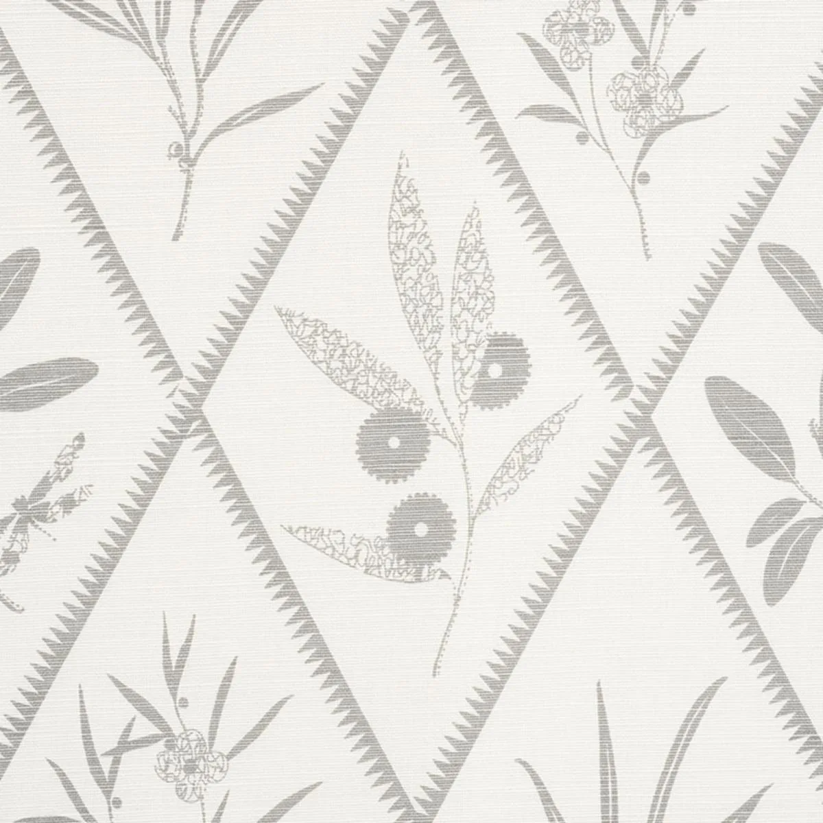 Schumacher 177642 Endimione Grey fabric swatch