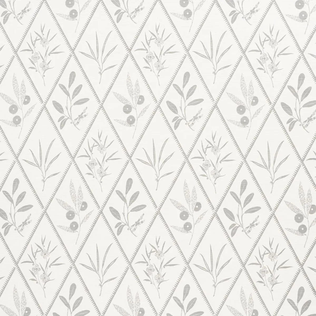Schumacher 177642 Endimione Grey fabric swatch