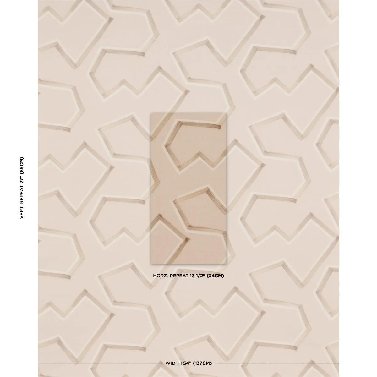 Schumacher 181630 Enzo Print Sienna fabric swatch