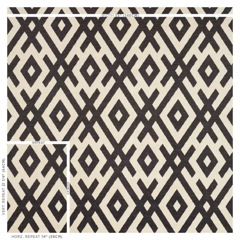 Schumacher 76020 Equix Black fabric swatch