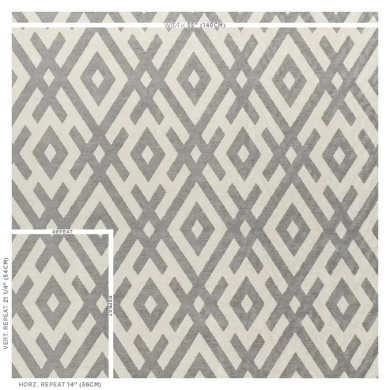 Schumacher 76021 Equix Charcoal fabric swatch