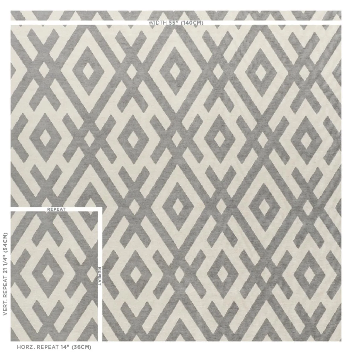 Schumacher 76021 Equix Charcoal fabric swatch