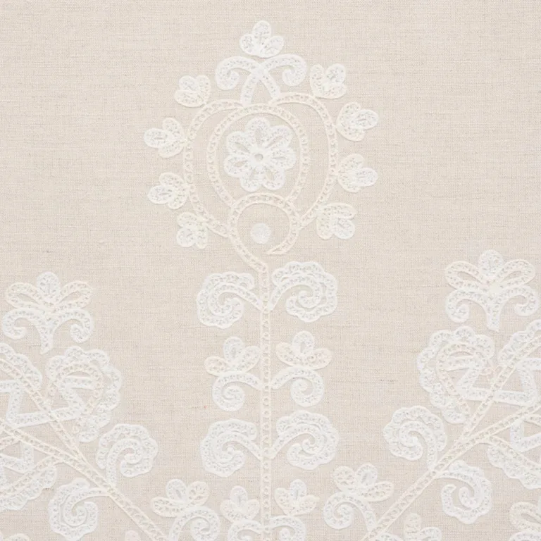 Schumacher 74452 Estrella Embroidery Linen fabric swatch