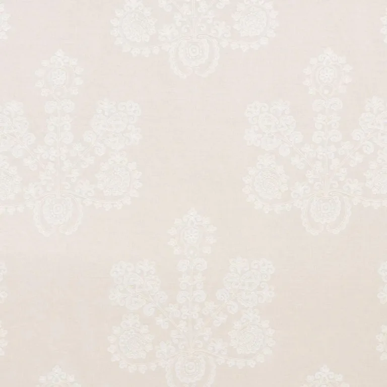 Schumacher 74452 Estrella Embroidery Linen fabric swatch