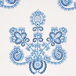 Schumacher 74454 Estrella Embroidery Porcelain fabric swatch