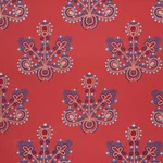 Schumacher 74451 Estrella Embroidery Vermilion fabric swatch