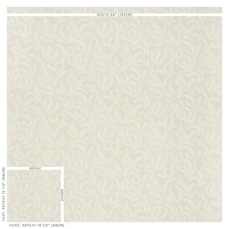 Schumacher 178530 Etched Fern Natural fabric swatch