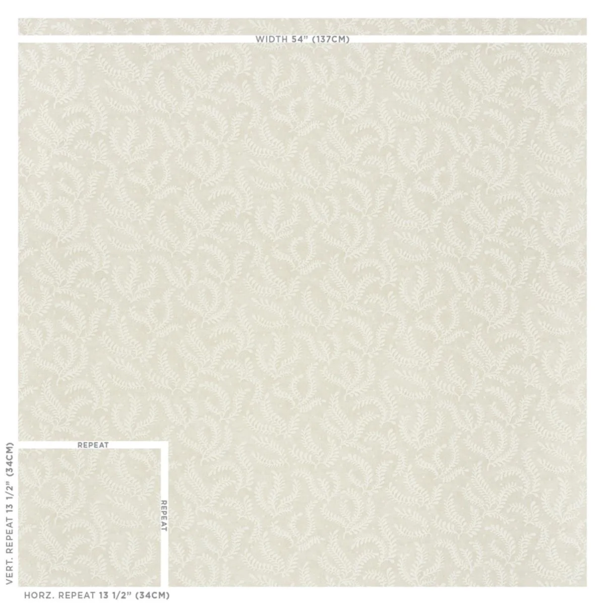 Schumacher 178530 Etched Fern Natural fabric swatch