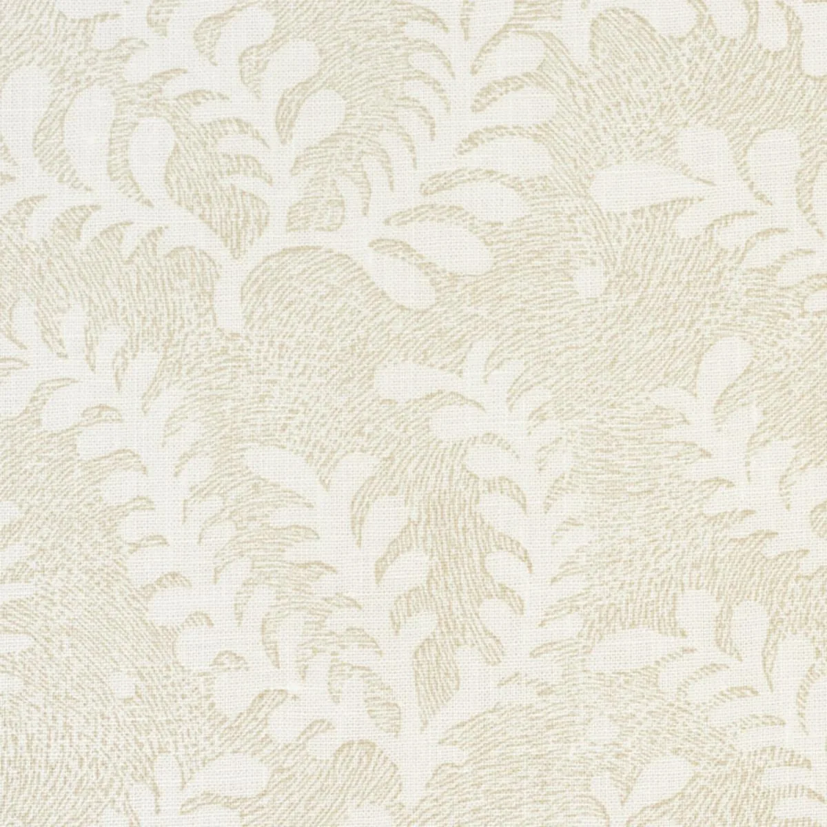 Schumacher 178530 Etched Fern Natural fabric swatch