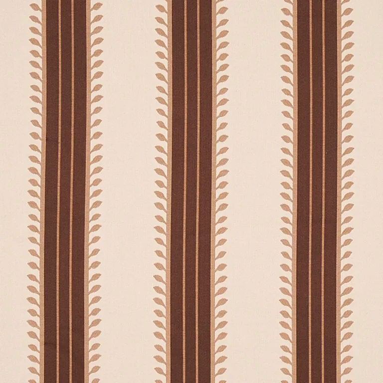Schumacher 80722 Etruscan Stripe Brown fabric swatch