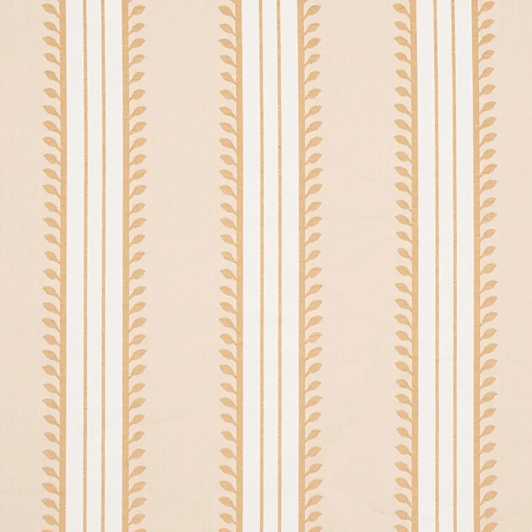 Schumacher 80720 Etruscan Stripe Ivory & Ochre fabric swatch
