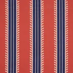 Schumacher 80721 Etruscan Stripe Red & Blue fabric swatch