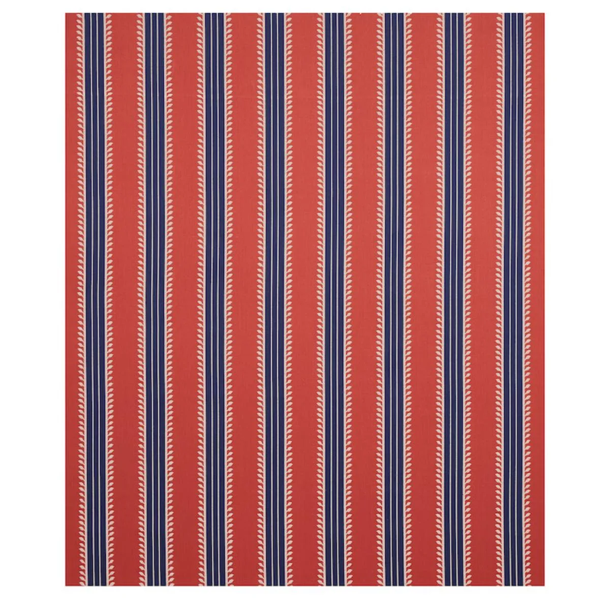 Schumacher 80721 Etruscan Stripe Red & Blue fabric swatch