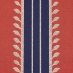 Schumacher 80721 Etruscan Stripe Red & Blue fabric swatch