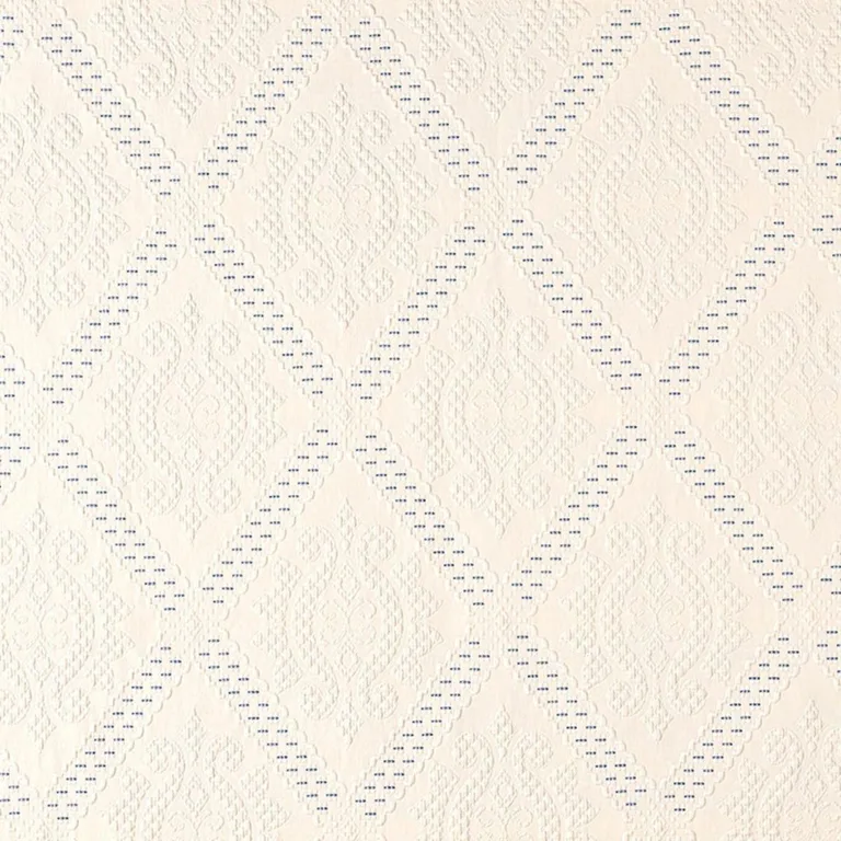 Schumacher 69131 Eugenie Matelassé Ivory / Bleu fabric swatch