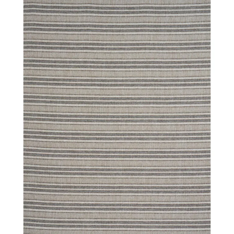 Schumacher 86030 Even Keel Outdoor Stripe Greige fabric swatch