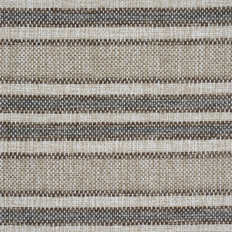 Schumacher 86030 Even Keel Outdoor Stripe Greige fabric swatch