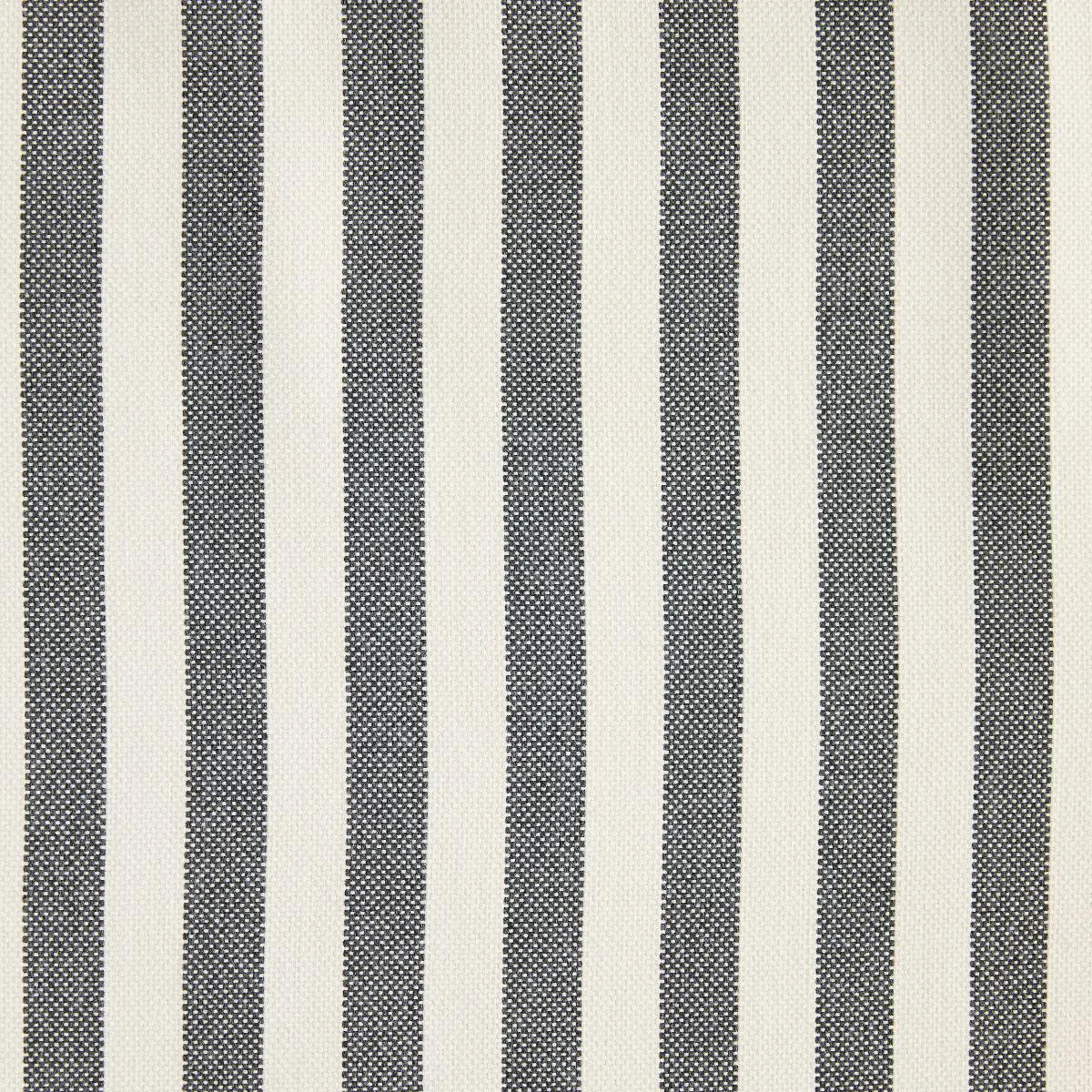 Schumacher 83840 Even Stripe Charcoal fabric swatch
