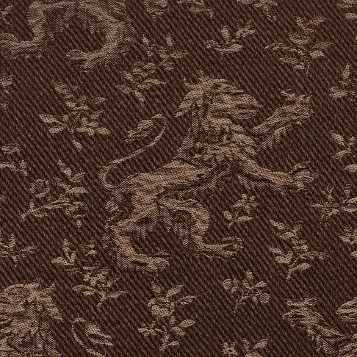Schumacher 87542 Ewan's Beasts Brown fabric swatch