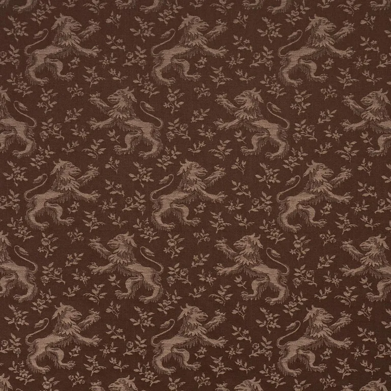 Schumacher 87542 Ewan's Beasts Brown fabric swatch