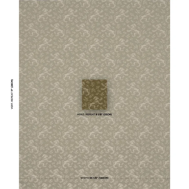 Schumacher 87540 Ewan's Beasts Moss fabric swatch