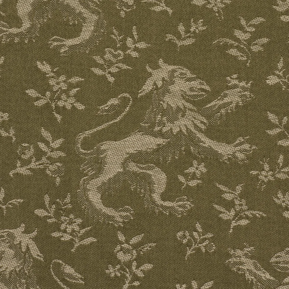 Schumacher 87540 Ewan's Beasts Moss fabric swatch