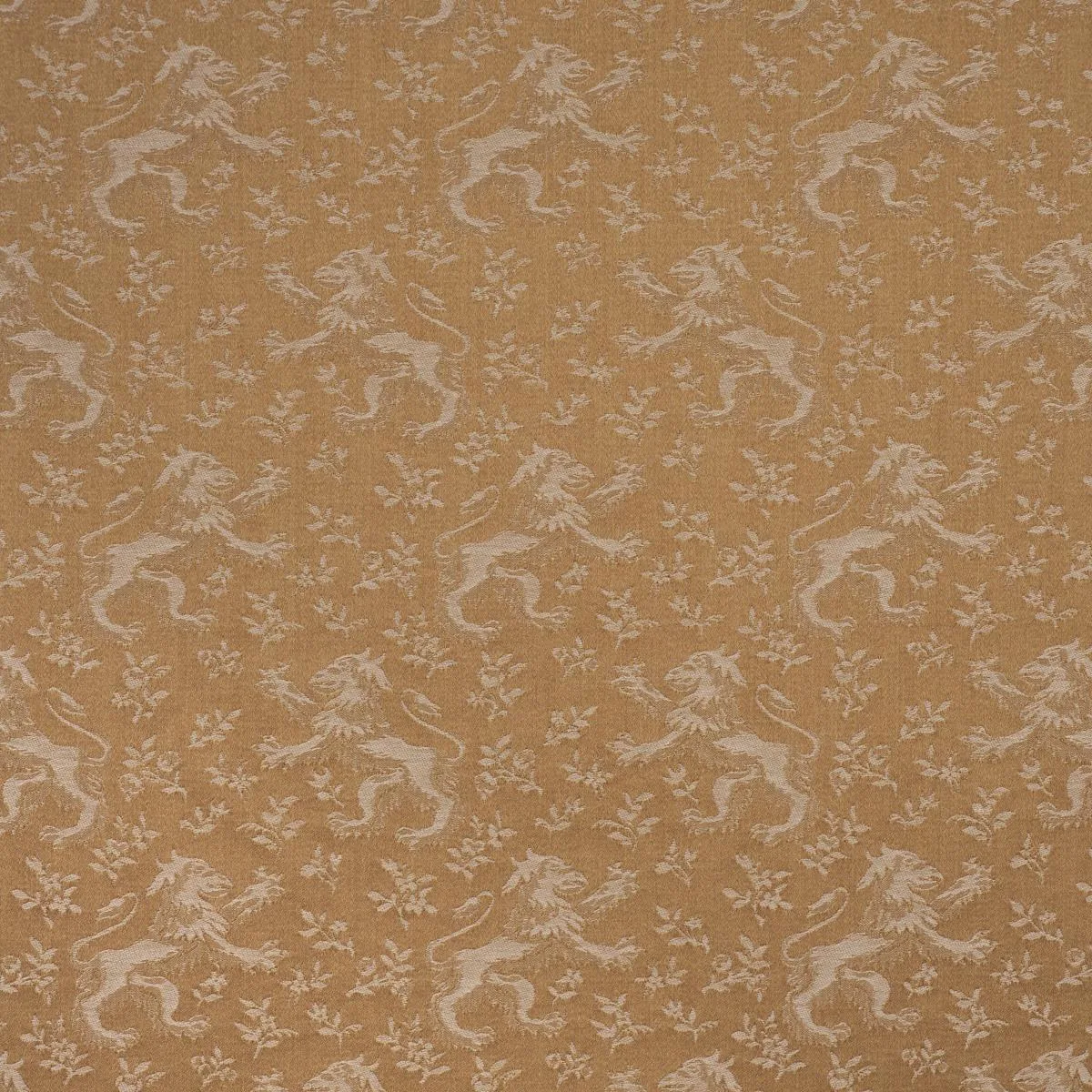 Schumacher 87541 Ewan's Beasts Wheat fabric swatch