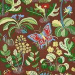 Schumacher 176186 Exotic Butterfly Brown fabric swatch