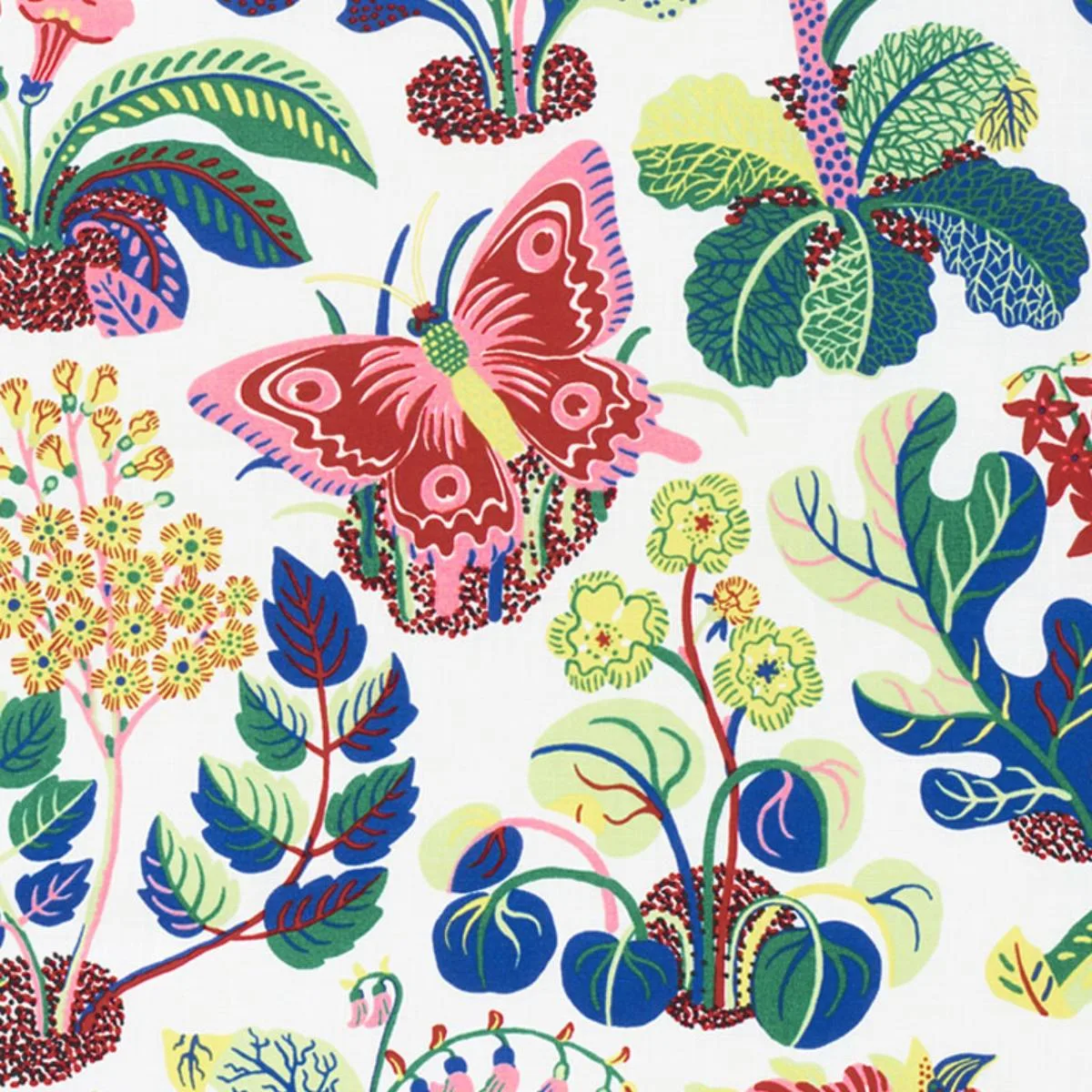 Schumacher 177980 Exotic Butterfly Indoor/Outdoor Spring fabric swatch