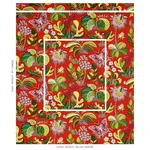 Schumacher 176180 Exotic Butterfly Red fabric swatch