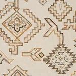 Schumacher 78380 Ezma Embroidery Neutral fabric swatch