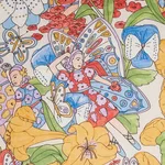 Schumacher 180140 Fairie Garden Yellow And Ivory fabric swatch