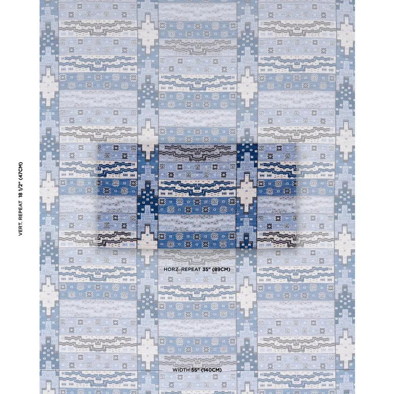 Schumacher 81991 Fairuza Flatweave Denim fabric swatch