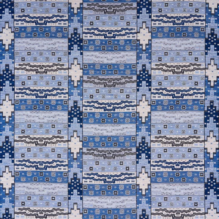 Schumacher 81991 Fairuza Flatweave Denim fabric swatch