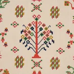 Schumacher 85980 Fairview Cross Stitch Embroidery Multi fabric swatch