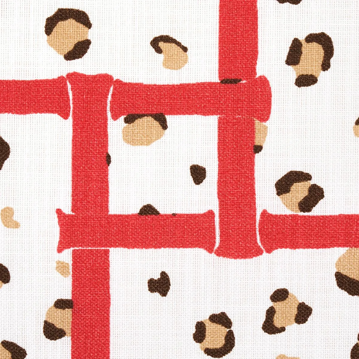 Schumacher 180952 Fancy Beast Indoor/ Outdoor Coral Cheetah fabric swatch