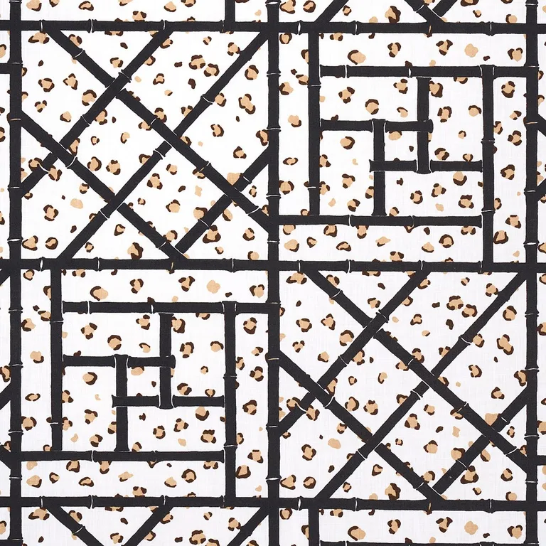 Schumacher 180951 Fancy Beast Indoor/ Outdoor Onyx Desert fabric swatch